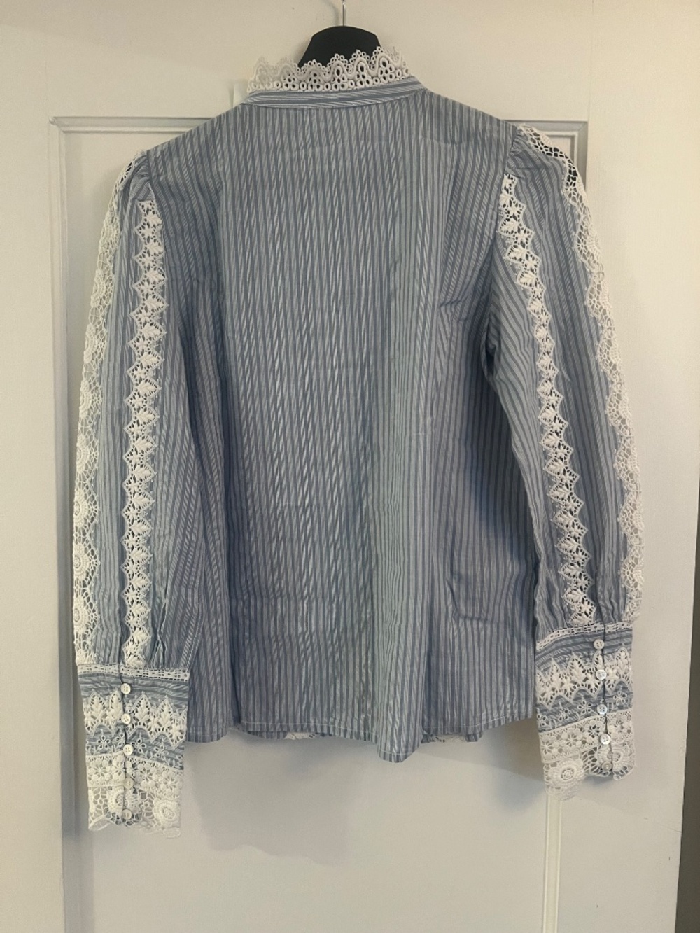 Sezane - Rym Shirt - Blue and Ecru Stripes - 36 - NWT - Picture 9 of 10